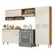 Armário Cozinha Estrela 9 Portas 1 Gav C/ Balcão  Castanho/off White