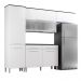 Armário Cozinha Girassol 7 Portas 2gav Pés Reguláveis  Branco