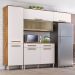 Armário Cozinha Girassol 7 Portas 2gav Pés Reguláveis  Castanho/off White