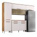 Armário Cozinha Girassol 7 Portas 2gav Pés Reguláveis  Castanho/off White