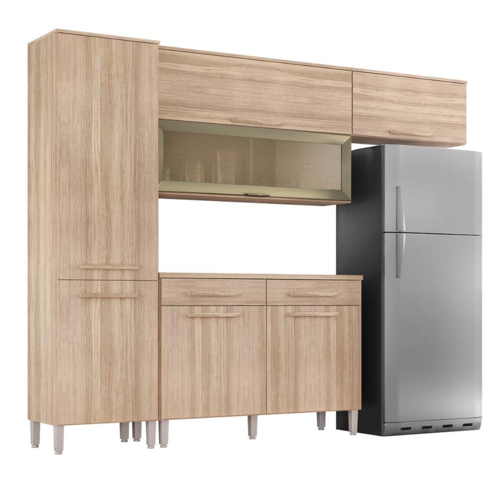 Armário Cozinha Girassol 7 Portas 2gav Pés Reguláveis  Teka Madrid
