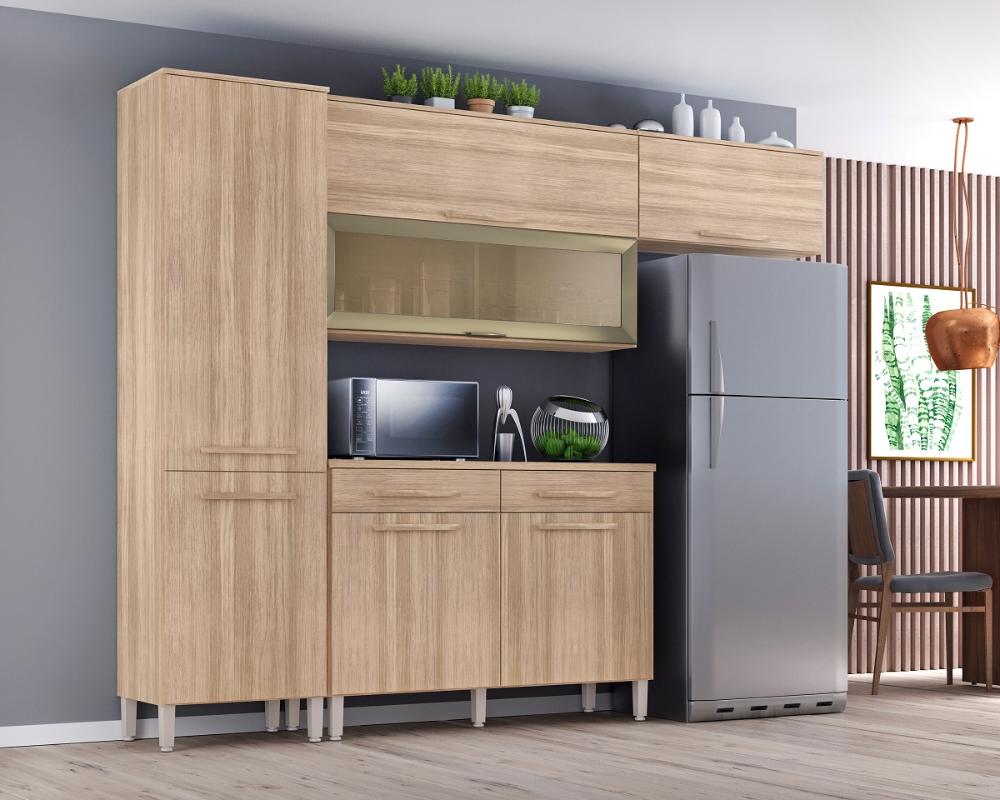 Armário Cozinha Girassol 7 Portas 2gav Pés Reguláveis  Teka Madrid