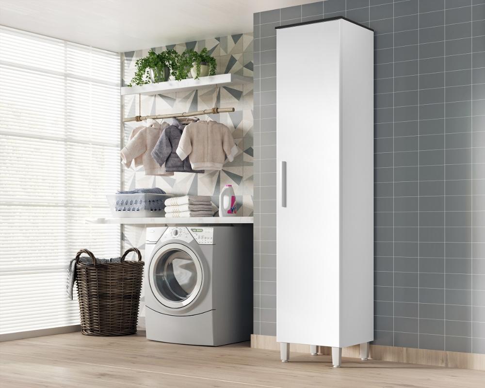 Armario Lavanderia 1 Porta  2,22m  Pés Reguláveis  Branco