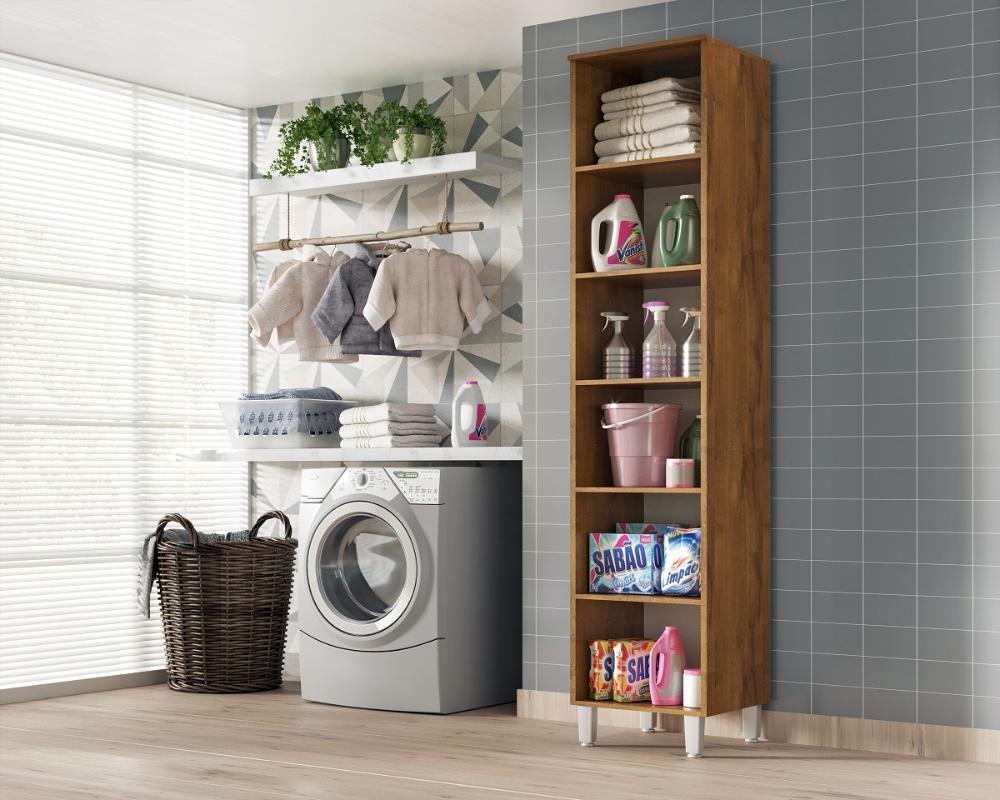 Armario Lavanderia 1 Porta  2,22m  Pés Reguláveis  Castanho/onix