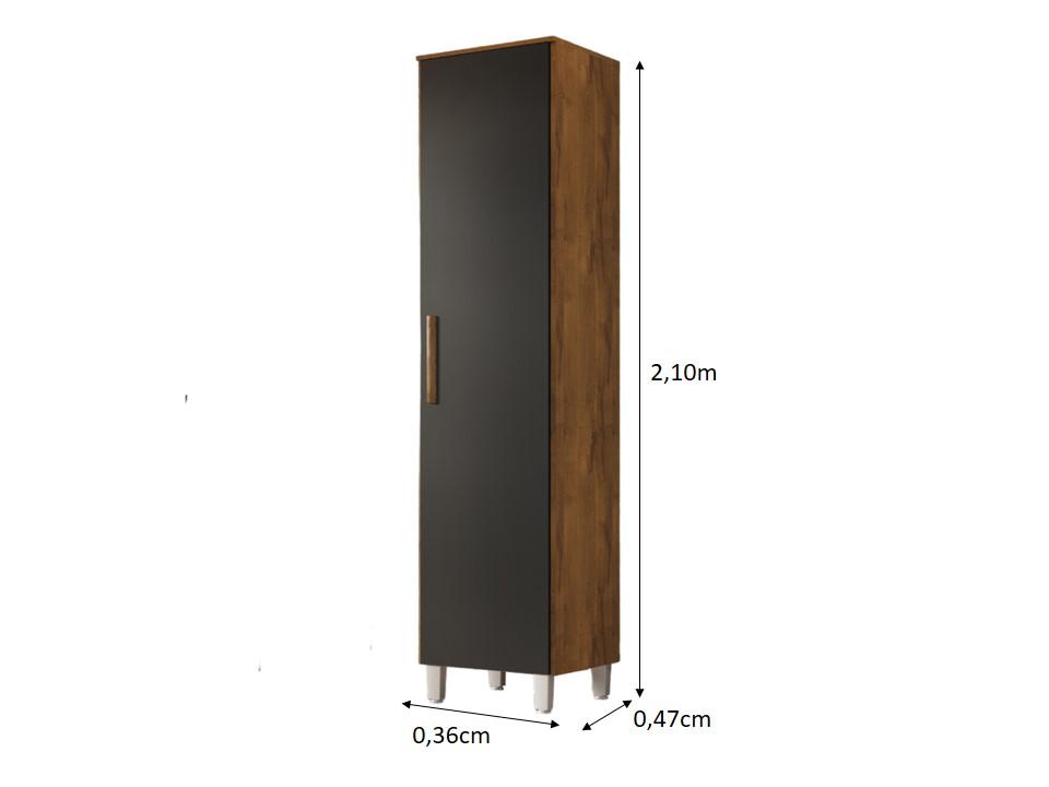 Armario Lavanderia 1 Porta  2,22m  Pés Reguláveis  Castanho/onix