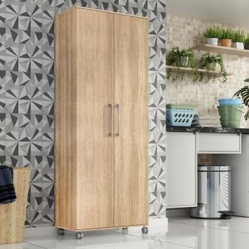 Armario Lavanderia Manuela 2 Pts 1,80m Com Rodinhas Teka Madrid