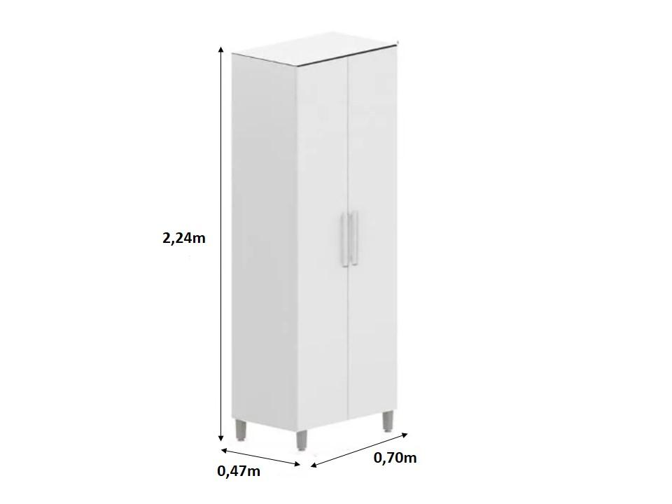 Armario Lavanderia Melissa 2 Pts 2,24m  Branco