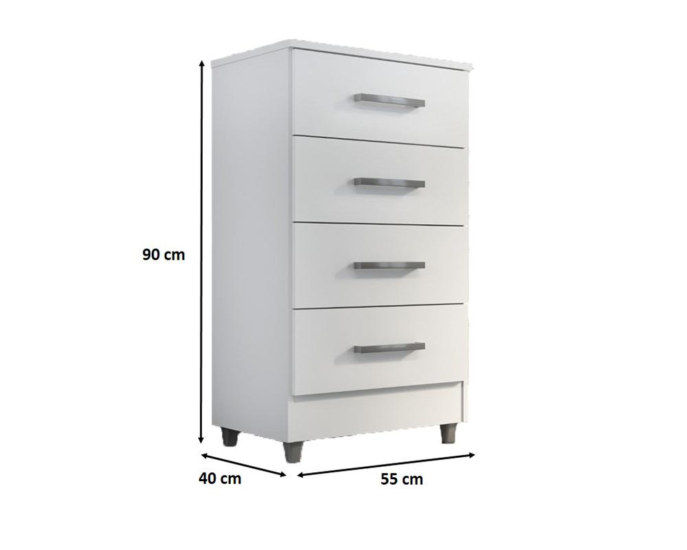 Comoda Flavia 4gav  Branco