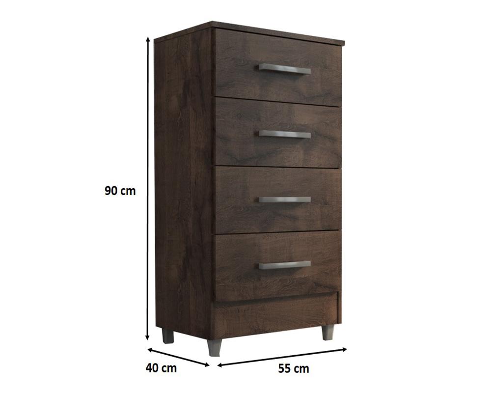 Comoda Flavia 4gav  Chocolate