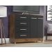 Comoda Gisele 4 Gavs 2 Portas  Castanho/onix