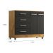 Comoda Gisele 4 Gavs 2 Portas  Castanho/onix