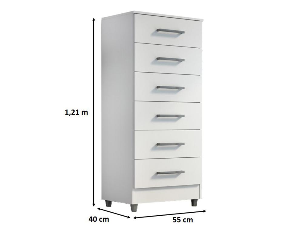 Comoda Helena 6 Gav  Branco
