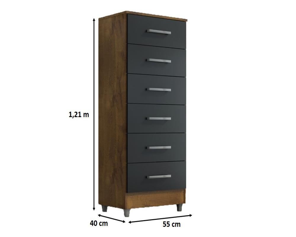Comoda Helena 6 Gav  Castanho/onix