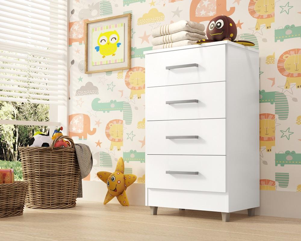 Comoda Infantil Flavia 4gav  Branco