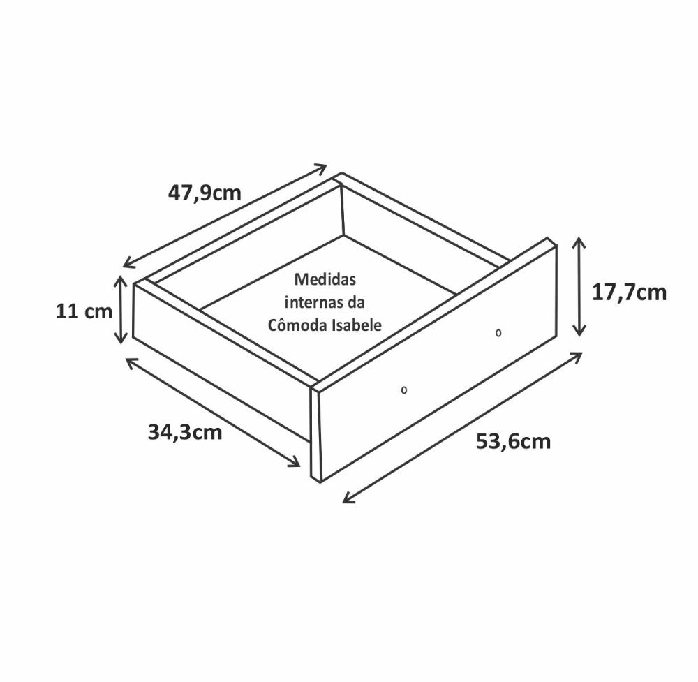 Comoda Isabele 5 Gav 2 Portas  Castanho/onix