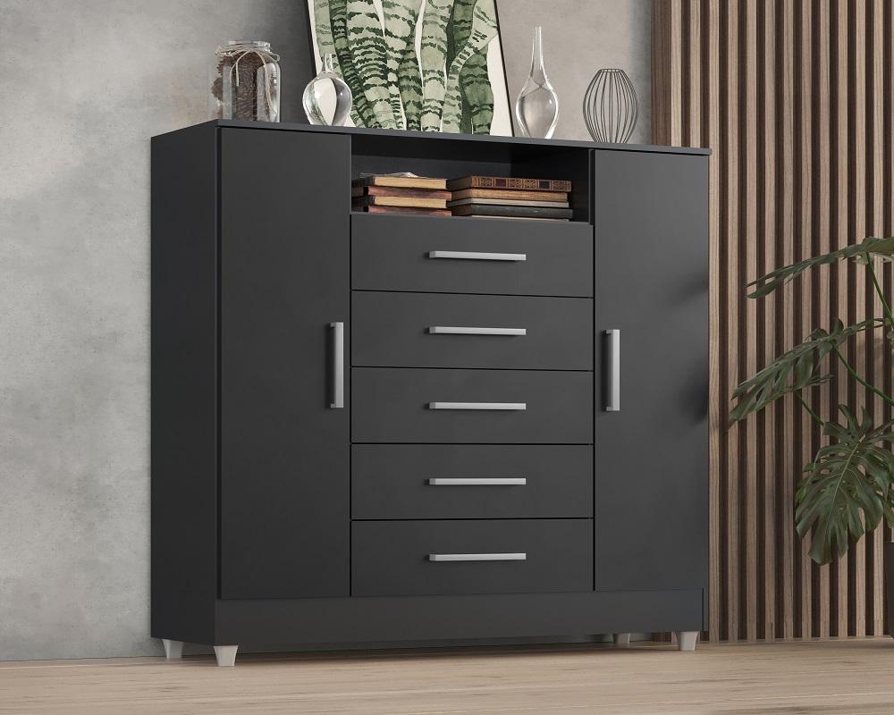 Comoda Isabele 5 Gav 2 Portas  Onix