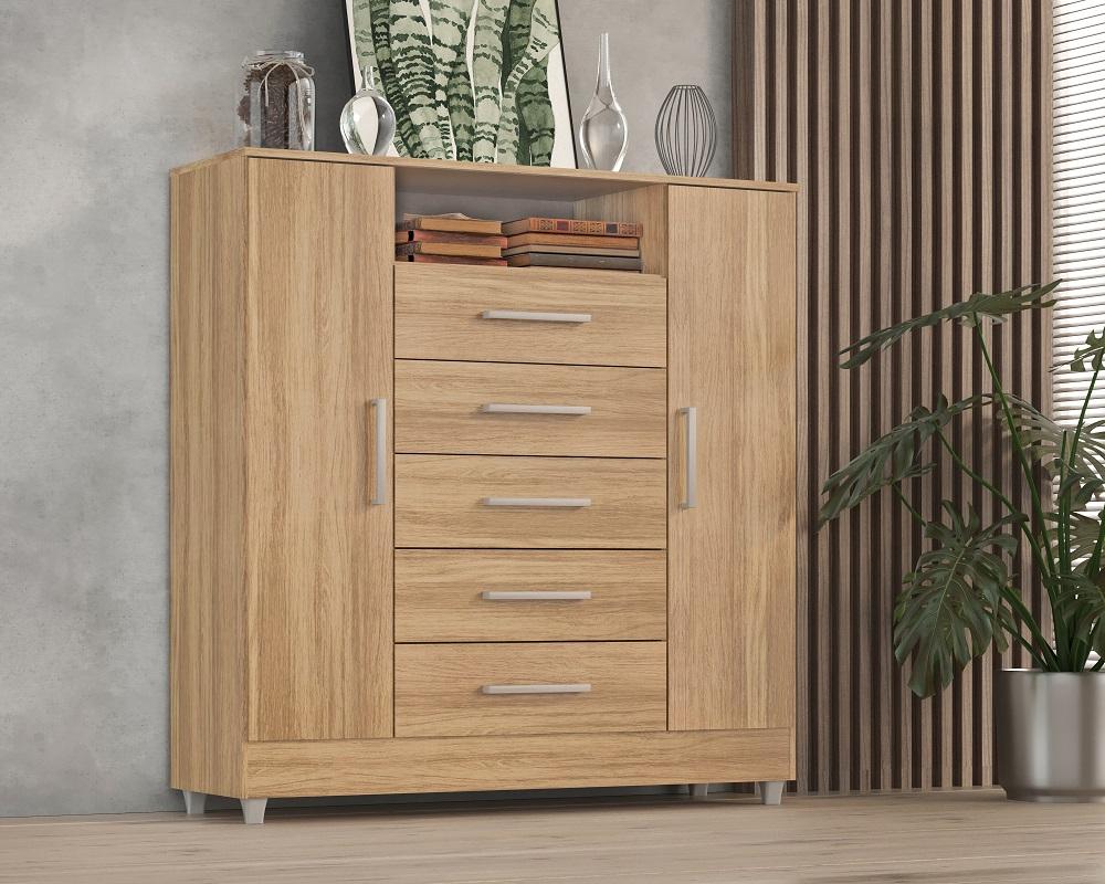 Comoda Isabele 5 Gav 2 Portas  Teka Madrid