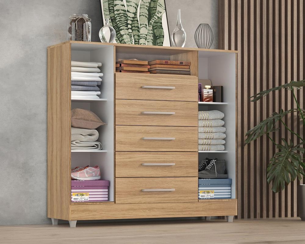 Comoda Isabele 5 Gav 2 Portas  Teka Madrid