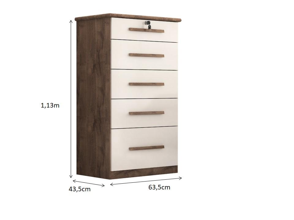 Comoda Lara 5.gav  Chocolate/off White
