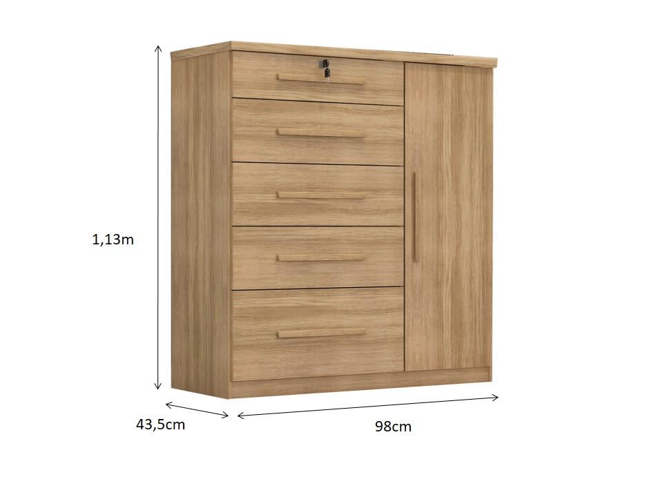 Comoda Livia 5.gav 1 Porta  Teka Madrid