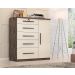 Comoda Livia 5.gav. 1 Porta  Chocolate/off White
