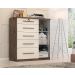 Comoda Livia 5.gav. 1 Porta  Chocolate/off White