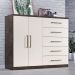 Comoda Madagascar 5 Gav 2 Portas C/ Cabideiro  Chocolate/off White