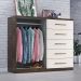 Comoda Madagascar 5 Gav 2 Portas C/ Cabideiro  Chocolate/off White