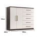 Comoda Madagascar 5 Gav 2 Portas C/ Cabideiro  Chocolate/off White