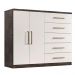 Comoda Madagascar 5 Gav 2 Portas C/ Cabideiro  Chocolate/off White