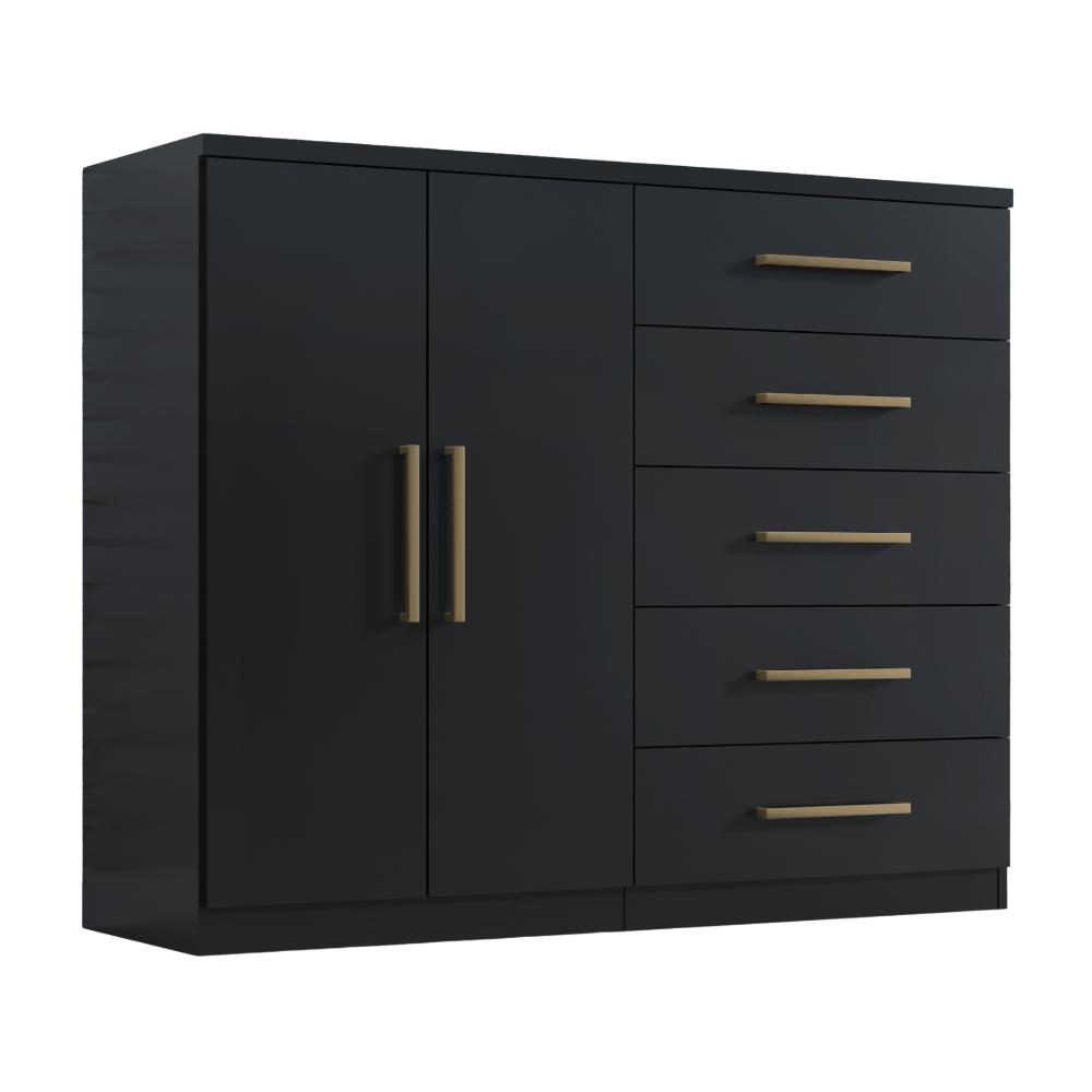 Comoda Madagascar 5 Gav 2 Portas C/ Cabideiro  Onix