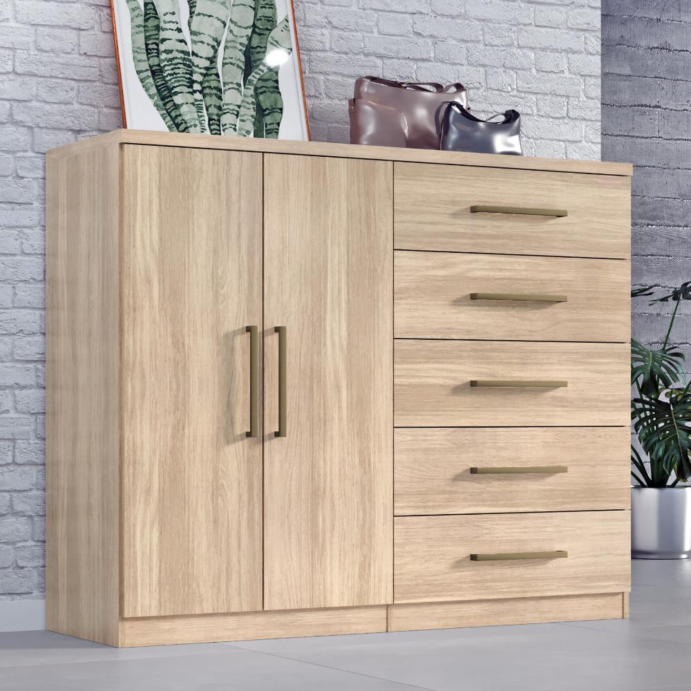 Comoda Madagascar 5 Gav 2 Portas C/ Cabideiro  Teka Madrid