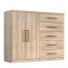 Comoda Madagascar 5 Gav 2 Portas C/ Cabideiro  Teka Madrid
