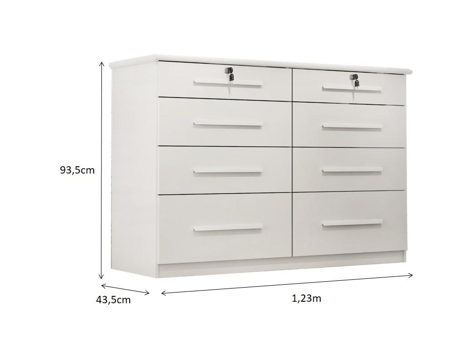 Comoda Monza 8 Gav  Branco