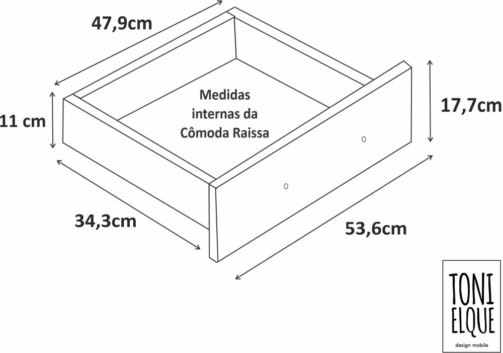 Comoda Raissa 8 Gav  Castanho/onix