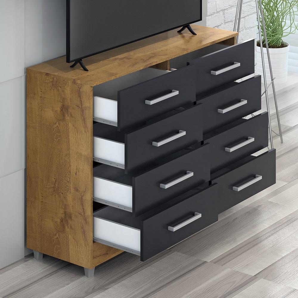 Comoda Raissa 8 Gav  Castanho/onix
