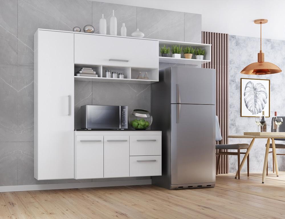 Cozinha Compacta Lua 4 Portas 2gav  Branco