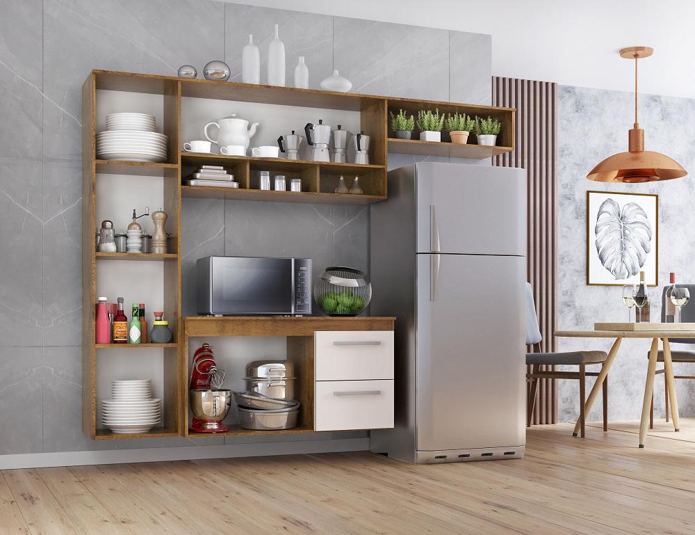 Cozinha Compacta Lua 4 Portas 2gav  Castanho/off White