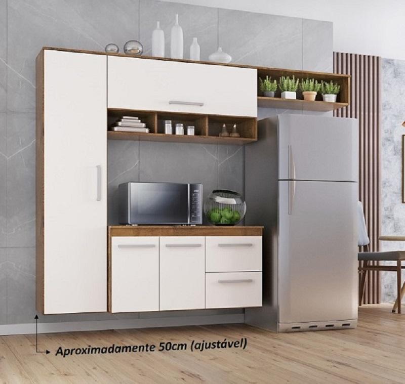 Cozinha Compacta Lua 4 Portas 2gav  Castanho/off White