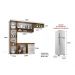 Cozinha Compacta Lua 4 Portas 2gav  Castanho/off White