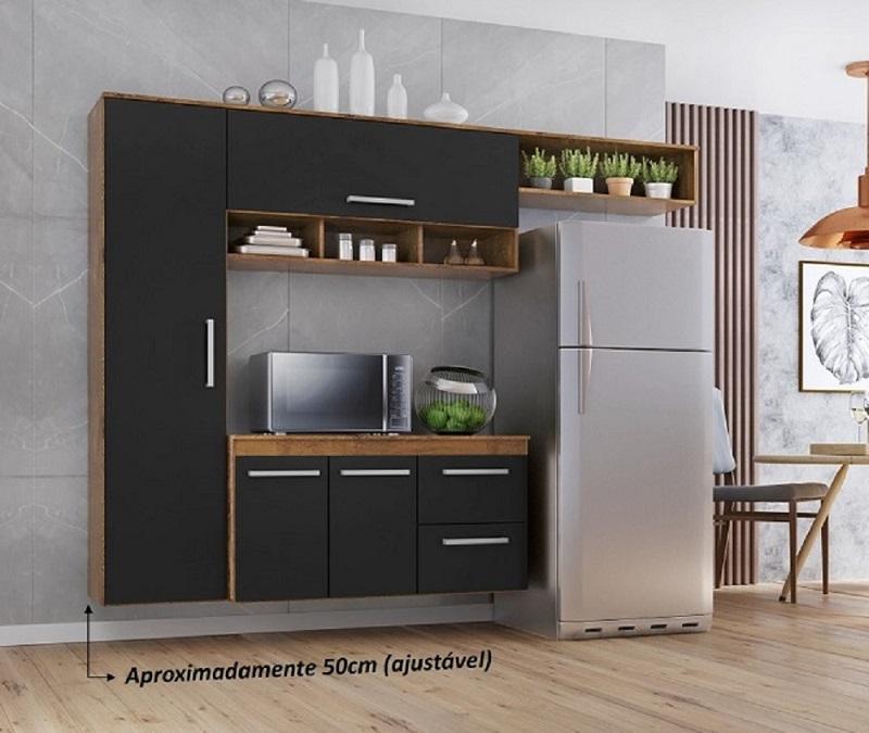 Cozinha Compacta Lua 4 Portas 2gav  Castanho/onix