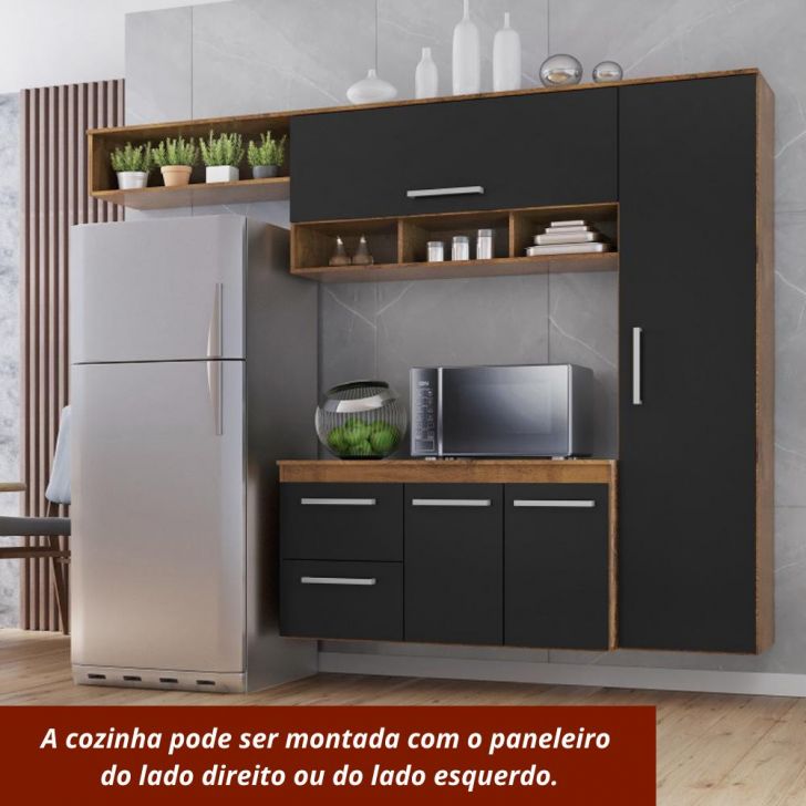 Jogo De Cozinha Armários Mila Plus Compacta Com 9 Portas e 3