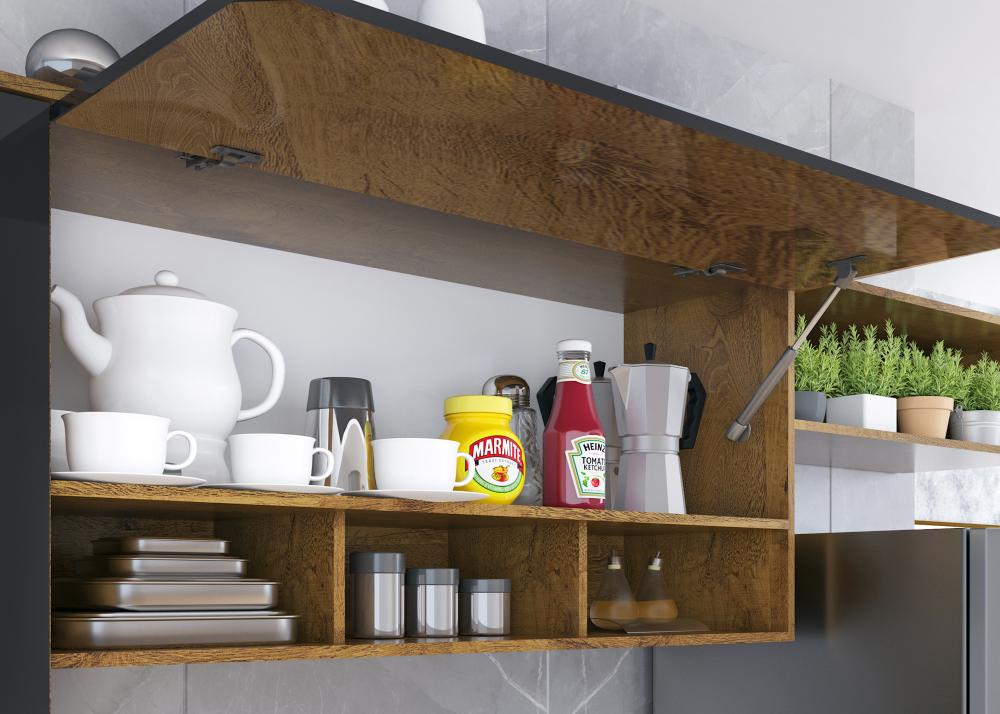 Cozinha Compacta Lua 4 Portas 2gav  Castanho/onix