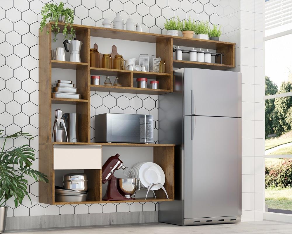 Cozinha Compacta Sol 5 Portas 1 Gav  Castanho/off White