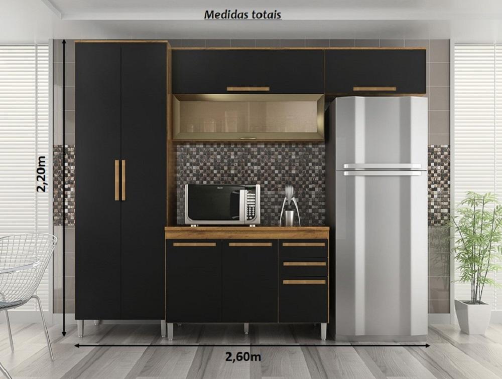 Cozinha Modulada Violeta 8 Portas 2gav  Castanho/onix