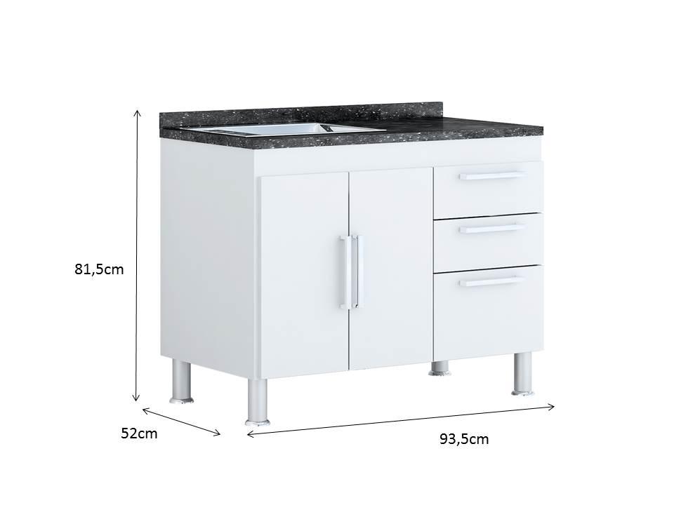 Gabinete De Pia Gemeos 1,00m  Branco
