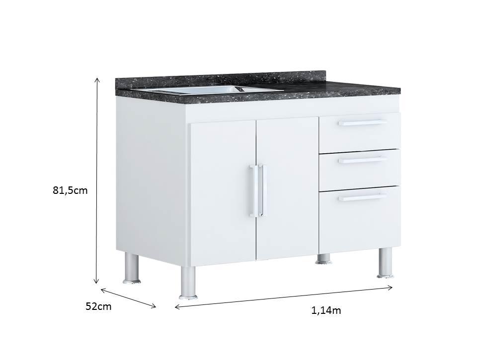 Gabinete De Pia Gemeos 1,20m  Branco
