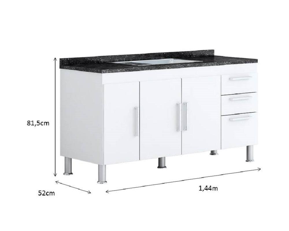 Gabinete De Pia Gemeos 1,50m  Branco