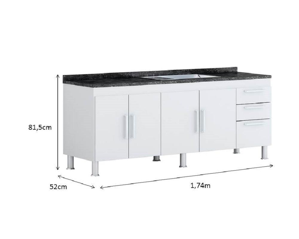 Gabinete De Pia Gemeos 1,80m  Branco