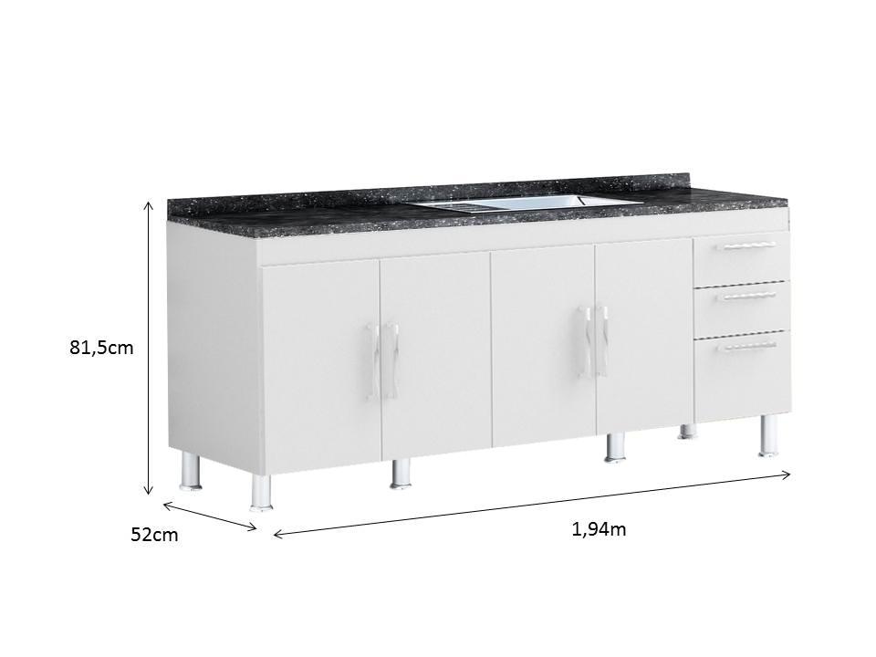 Gabinete De Pia Gemeos 2,00m  Branco